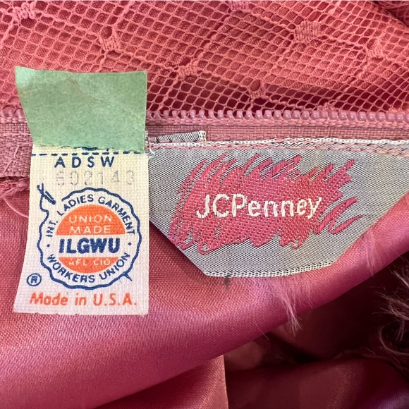 Vintage JCPenney 80’s “Pretty in Pink” Lace Overlay Prom Union Made Dress SMALL - Picture 11 of 15
